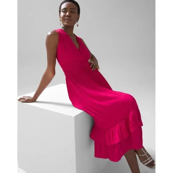 blue floral bridesmaid dresses Strapless A-line Long Dress Blue / US 12 The model is 58 Nikita Dragun attending the feature:PLEATED SELECT SIZE:XS